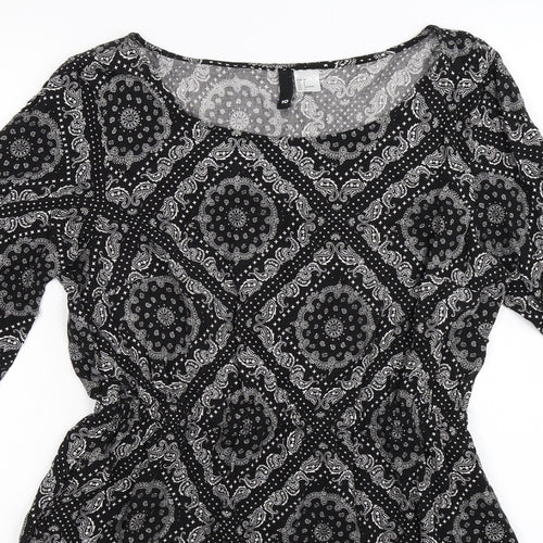 Divided Womens Black Paisley  Shirt Dress  Size 10