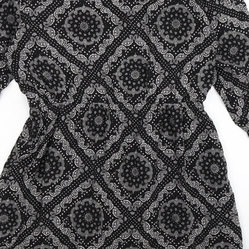 Divided Womens Black Paisley  Shirt Dress  Size 10