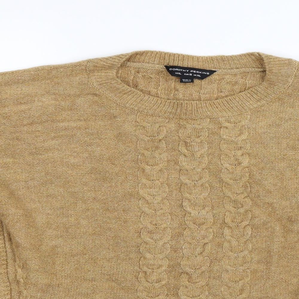 Dorothy Perkins Womens Beige  Knit Pullover Jumper Size XL  - batwing