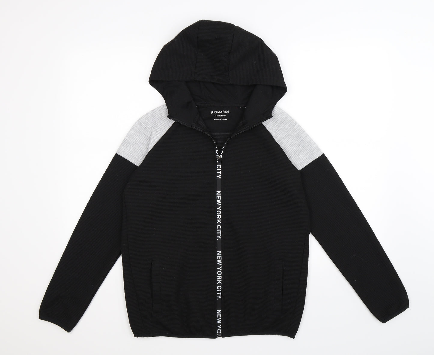 Primark Boys Black Striped  Pullover Hoodie Size 13-14 Years  - new york