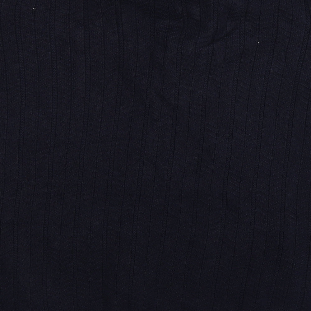 Blue Harbour Mens Blue Striped Knit Cardigan Jumper Size 2XL