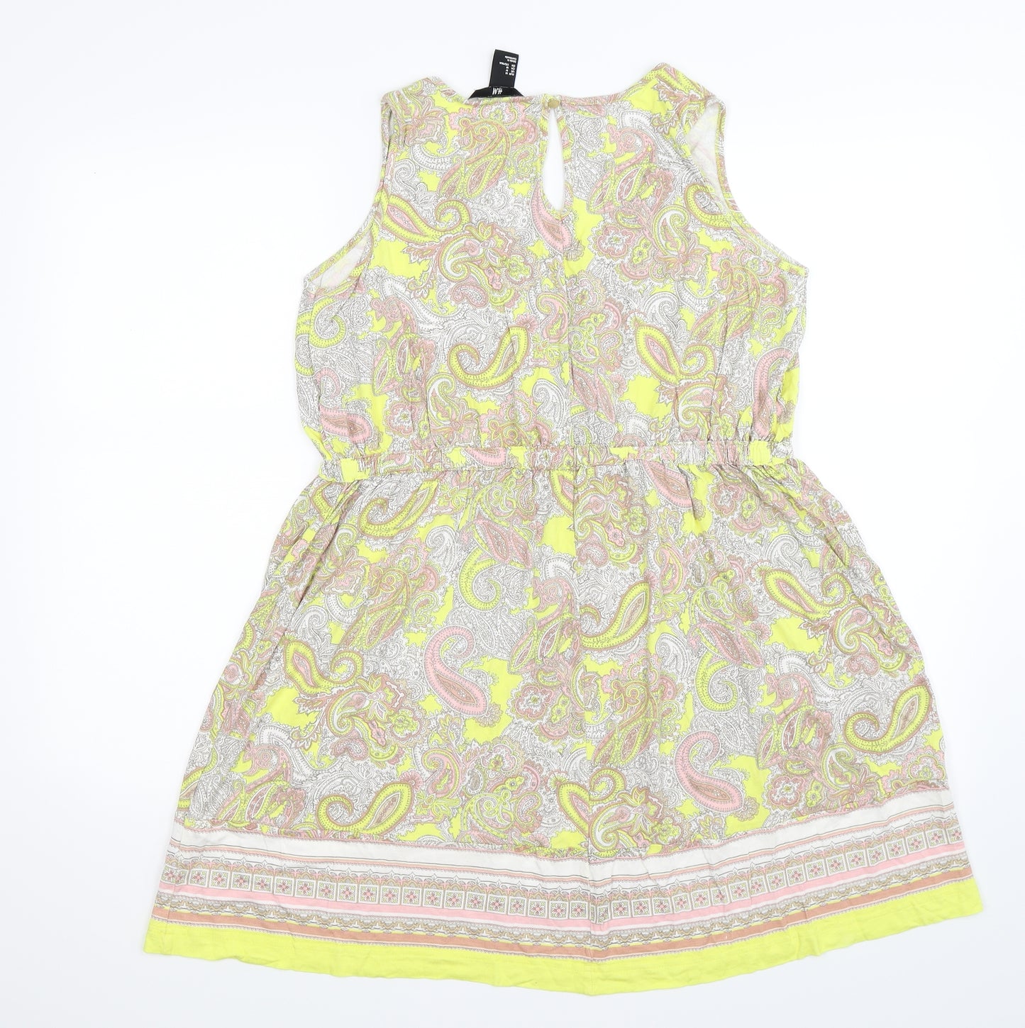 H&M Womens Yellow Paisley  Tank Dress  Size M