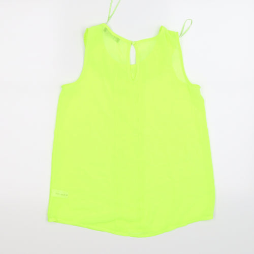 Select Womens Yellow Floral Chiffon Tunic Tank Size 6  - neon