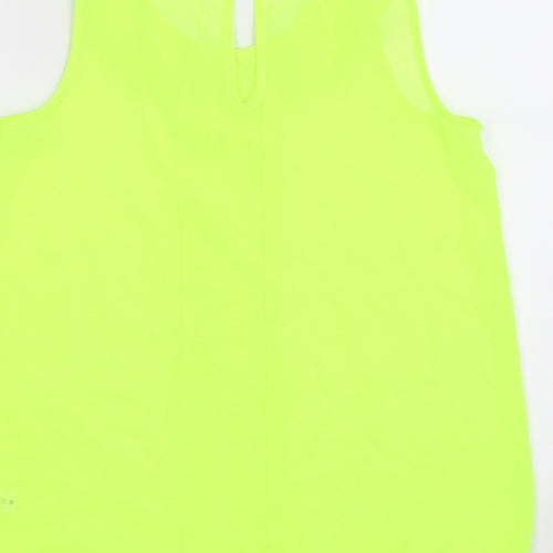 Select Womens Yellow Floral Chiffon Tunic Tank Size 6  - neon