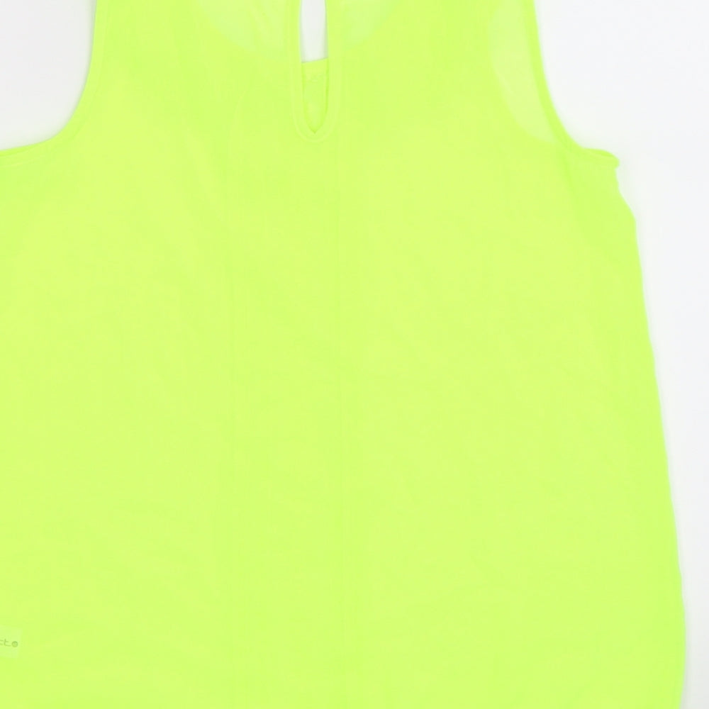 Select Womens Yellow Floral Chiffon Tunic Tank Size 6  - neon