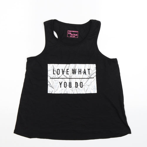 Young Dimension Girls Black   Basic Tank Size 12-13 Years  - love what you do