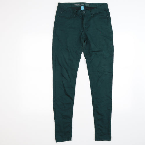 denim co Womens Green  Denim Skinny Jeans Size 10 L30 in - super skinny