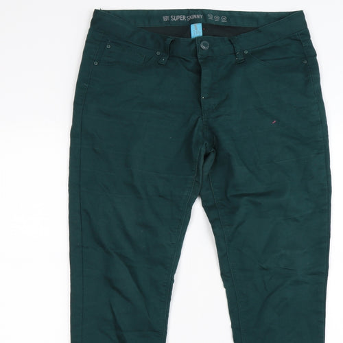 denim co Womens Green  Denim Skinny Jeans Size 10 L30 in - super skinny