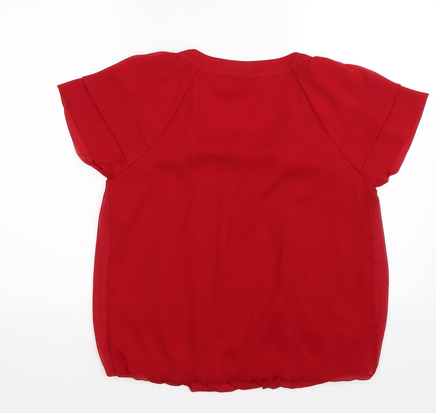 Papaya Womens Red  Chiffon Tunic T-Shirt Size 14