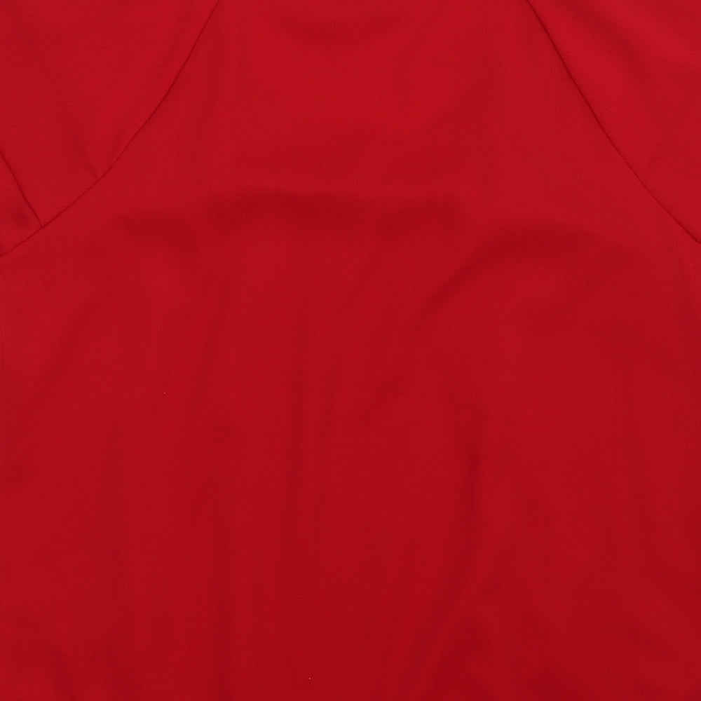 Papaya Womens Red  Chiffon Tunic T-Shirt Size 14