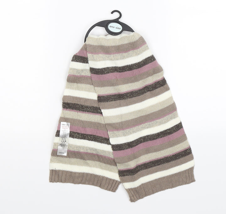 gergeo Girls Brown Striped Knit Scarf Scarves & Wraps One Size