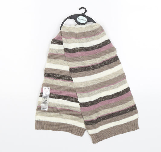 gergeo Girls Brown Striped Knit Scarf Scarves & Wraps One Size