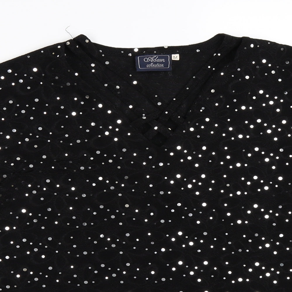 adam collection Womens Black Polka Dot  Basic T-Shirt Size M