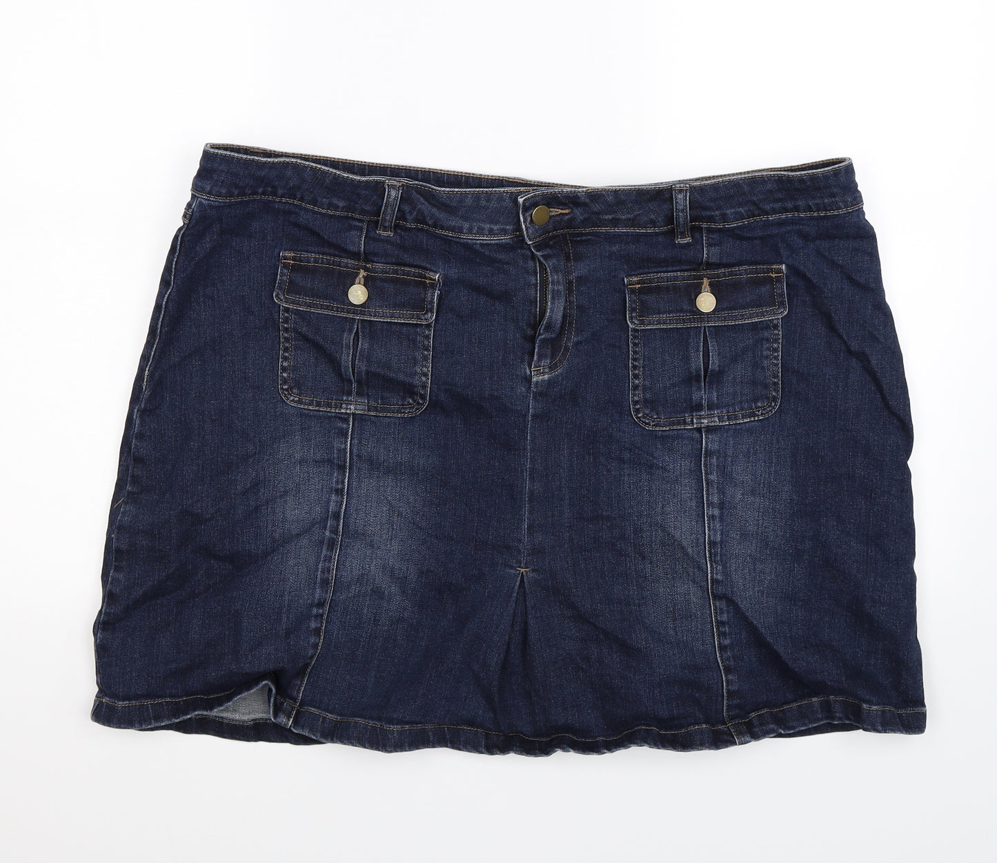TU Womens Blue  Denim A-Line Skirt Size 22