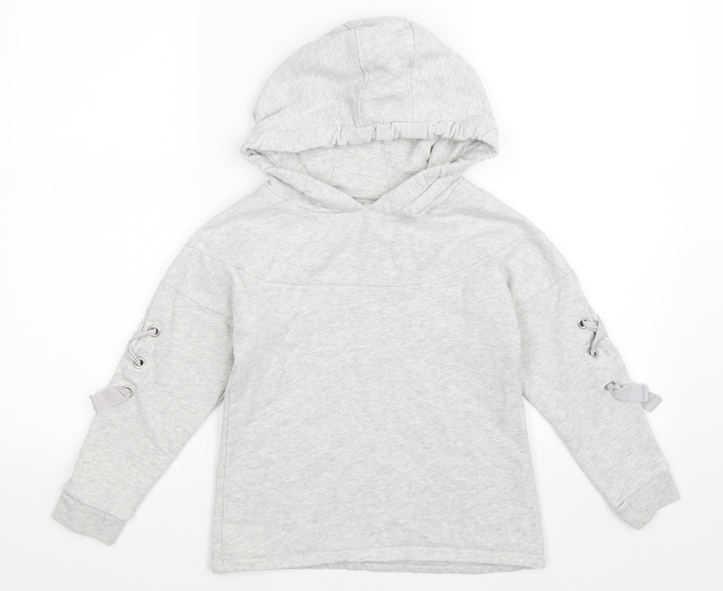 NEXT Girls Grey  Jersey Pullover Hoodie Size 8 Years