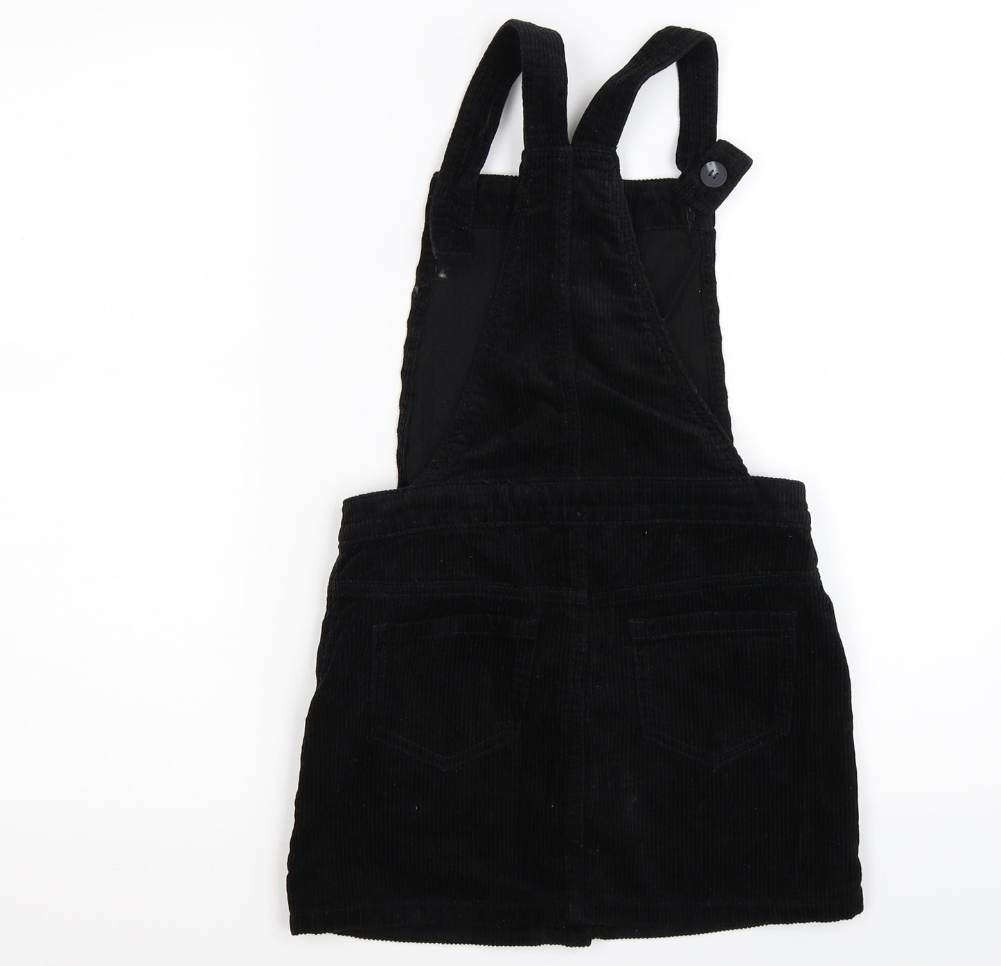 George Girls Black Striped Corduroy Pinafore/Dungaree Dress  Size 8-9 Years