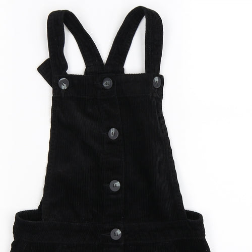 George Girls Black Striped Corduroy Pinafore/Dungaree Dress  Size 8-9 Years