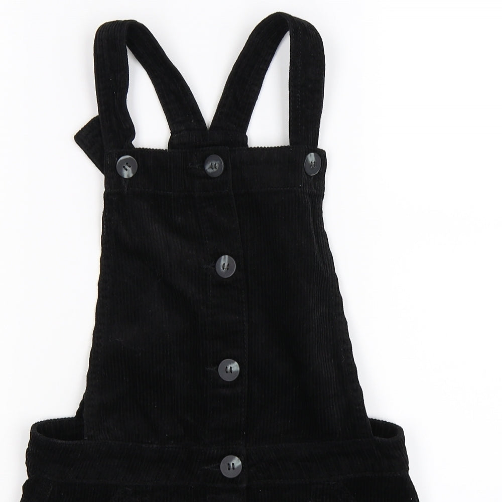 George Girls Black Striped Corduroy Pinafore/Dungaree Dress  Size 8-9 Years