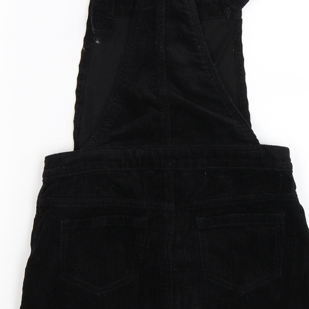 George Girls Black Striped Corduroy Pinafore/Dungaree Dress  Size 8-9 Years