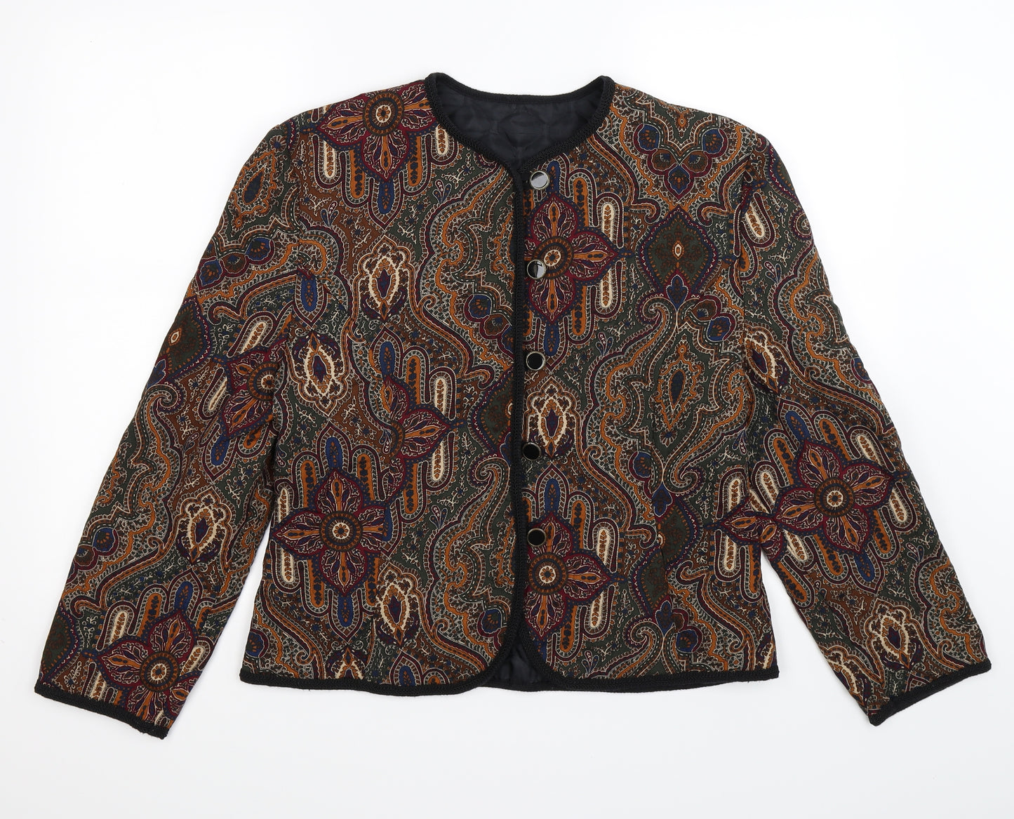 St Michaela Womens Brown Floral  Jacket  Size 16