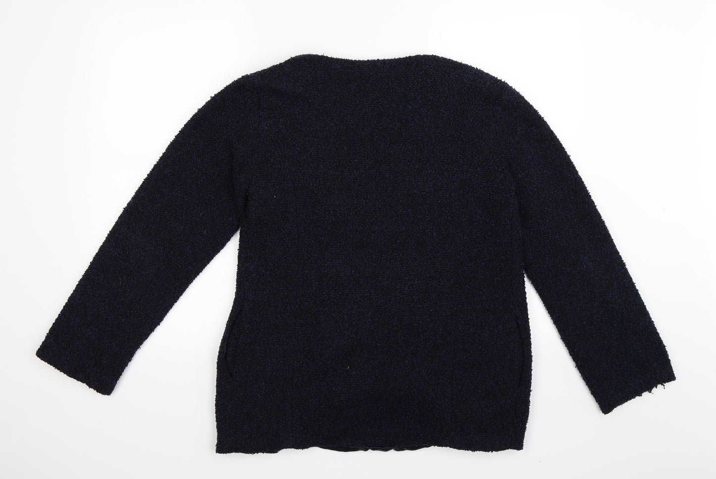 Papaya Womens Blue  Knit Jacket Blazer Size 8