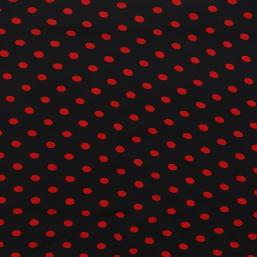 SheIn Womens Black Polka Dot Satin A-Line Skirt Size L