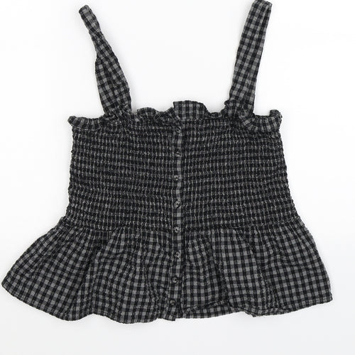 FOREVER 21 Womens Grey Check  Cropped Tank Size L