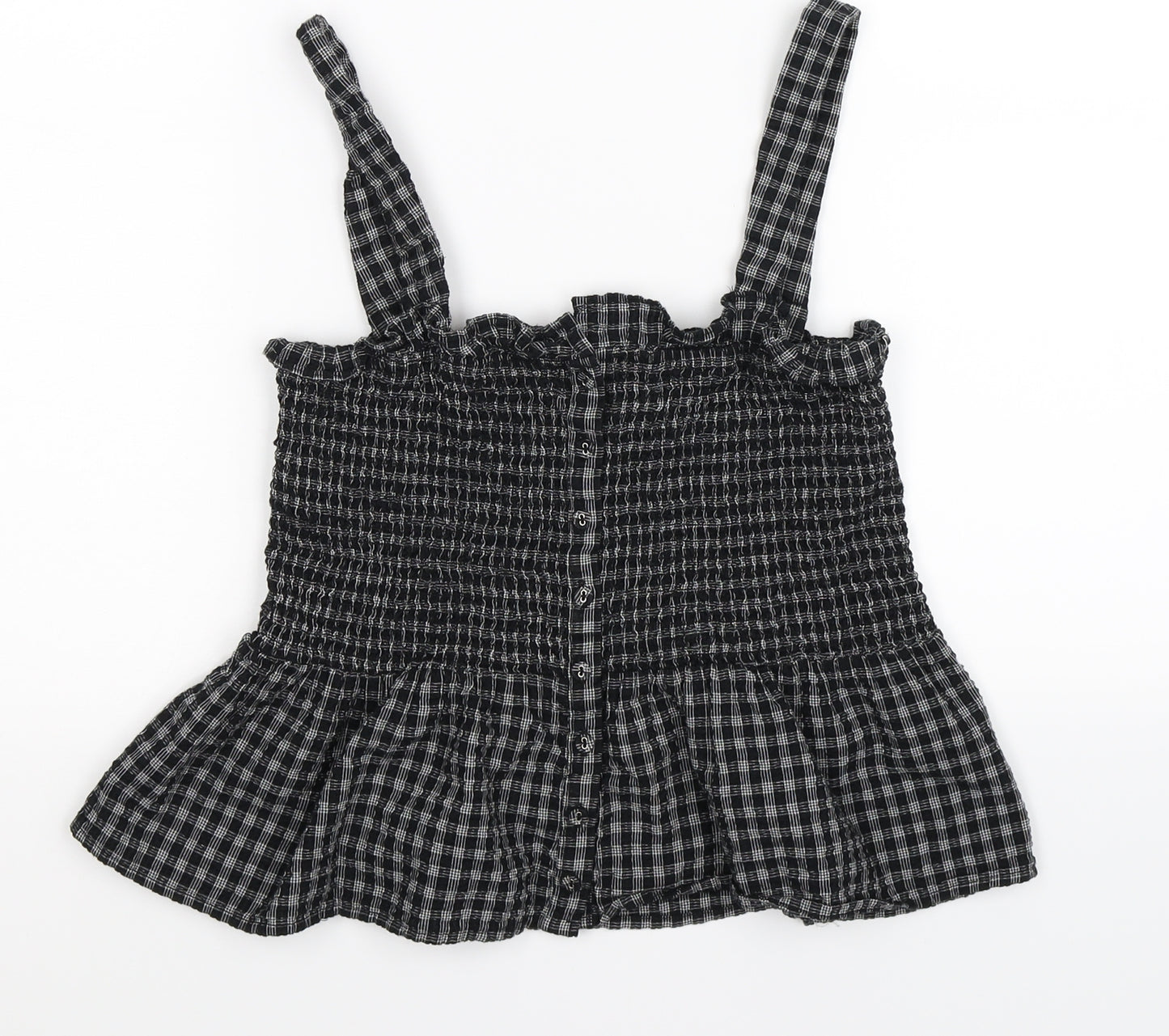 FOREVER 21 Womens Grey Check  Cropped Tank Size L