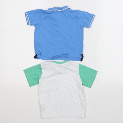 Blue Zoo Boys Blue   Basic T-Shirt Size 9-12 Months  - 2 set