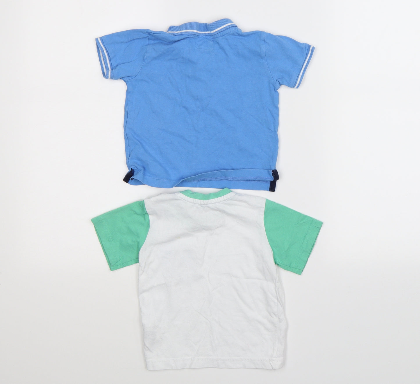Blue Zoo Boys Blue   Basic T-Shirt Size 9-12 Months  - 2 set