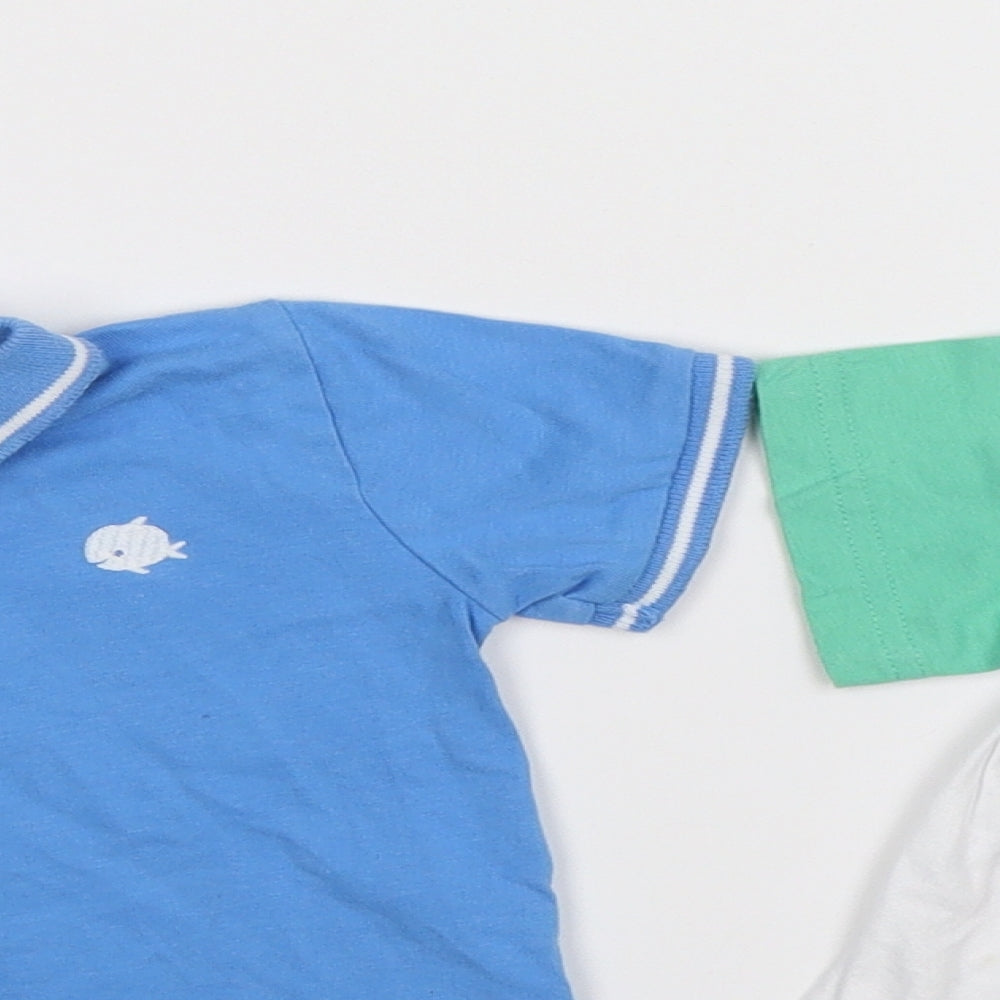 Blue Zoo Boys Blue   Basic T-Shirt Size 9-12 Months  - 2 set