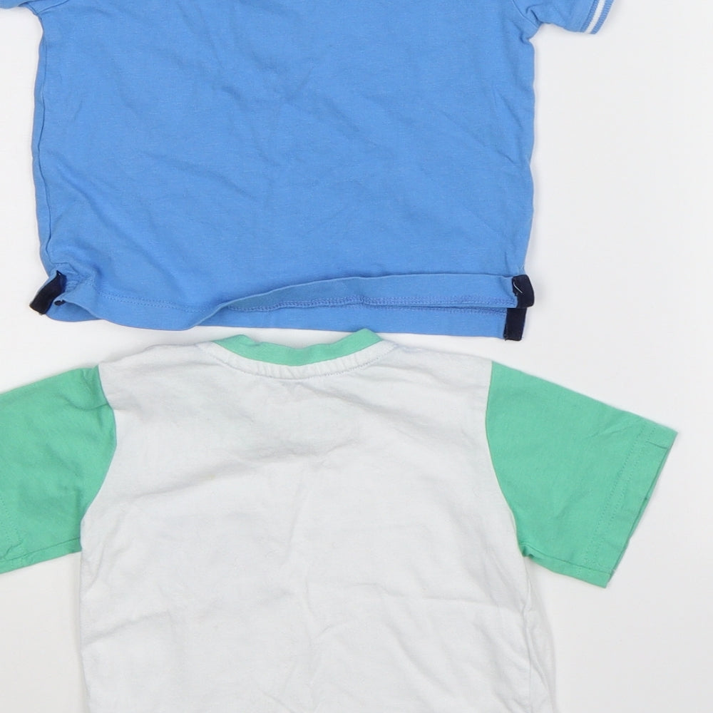 Blue Zoo Boys Blue   Basic T-Shirt Size 9-12 Months  - 2 set