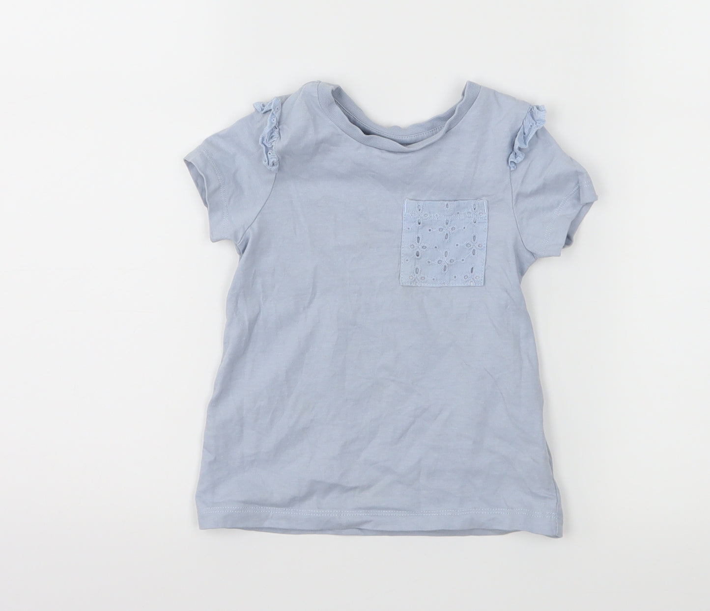 Nutmeg Girls Blue  Jersey Basic T-Shirt Size 2-3 Years