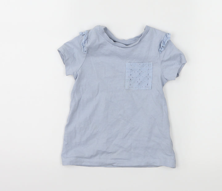 Nutmeg Girls Blue  Jersey Basic T-Shirt Size 2-3 Years