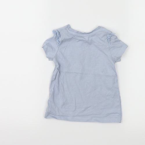 Nutmeg Girls Blue  Jersey Basic T-Shirt Size 2-3 Years