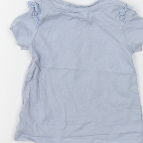 Nutmeg Girls Blue  Jersey Basic T-Shirt Size 2-3 Years