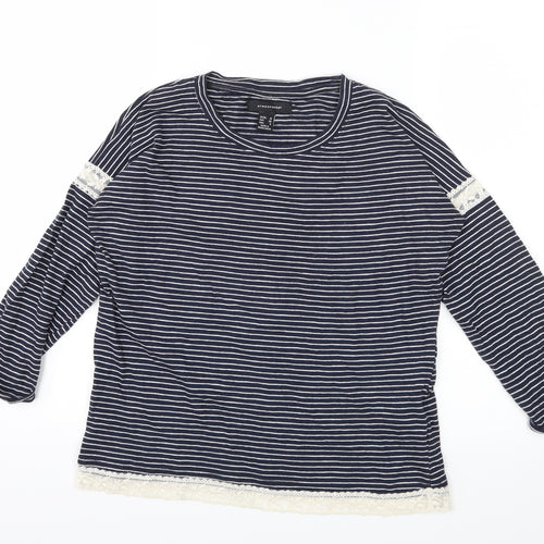 Atmosphere Womens Blue Striped Jersey Basic T-Shirt Size 10