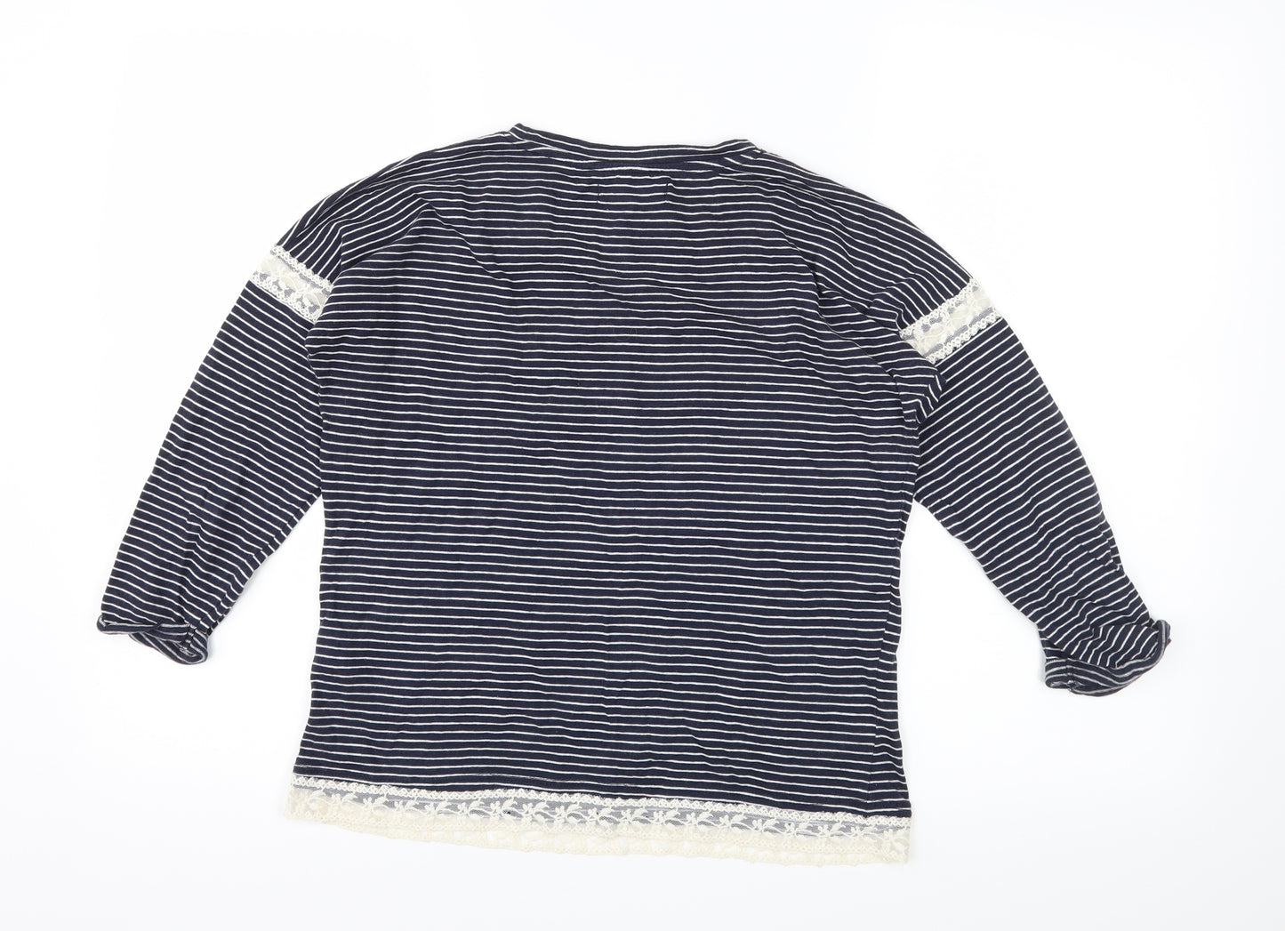 Atmosphere Womens Blue Striped Jersey Basic T-Shirt Size 10