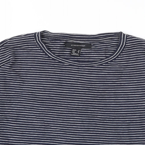 Atmosphere Womens Blue Striped Jersey Basic T-Shirt Size 10
