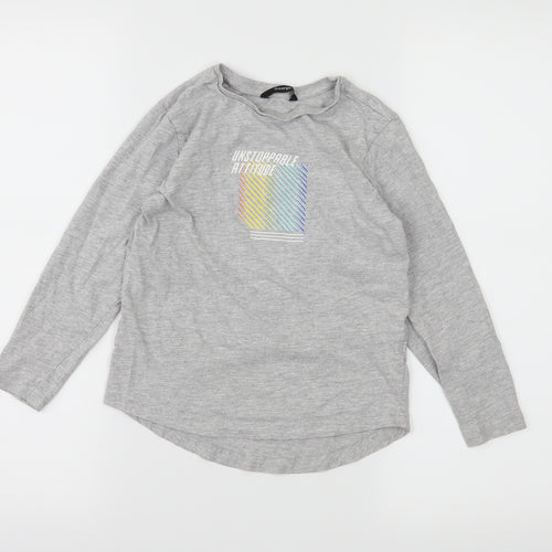 George Boys Grey  Jersey Basic T-Shirt Size 6-7 Years  - Unstoppable attitude