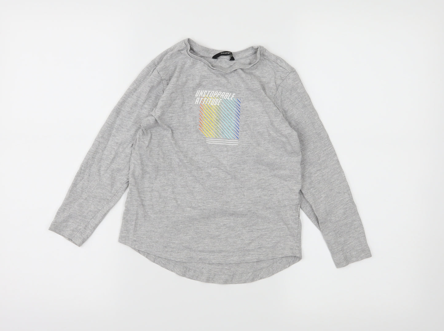 George Boys Grey  Jersey Basic T-Shirt Size 6-7 Years  - Unstoppable attitude