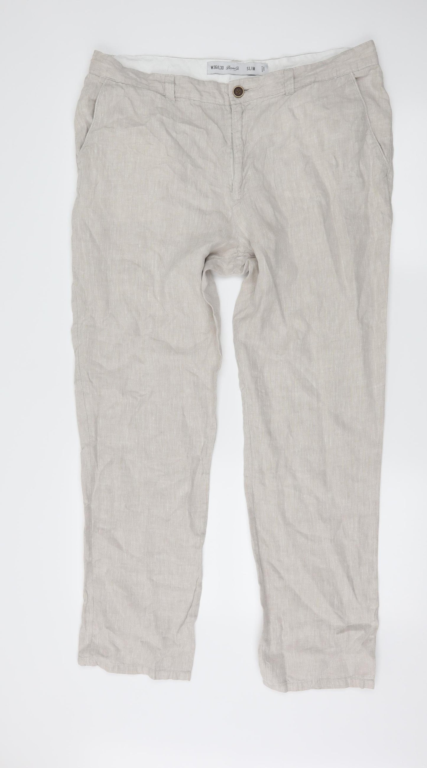 Denim & Co. Mens Grey   Trousers  Size 36 in L30 in