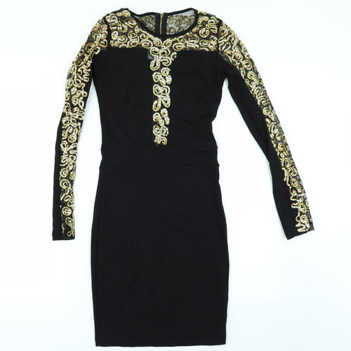 KIKISIKI Womens Black   Bodycon  Size S  - Sequin Sparkle