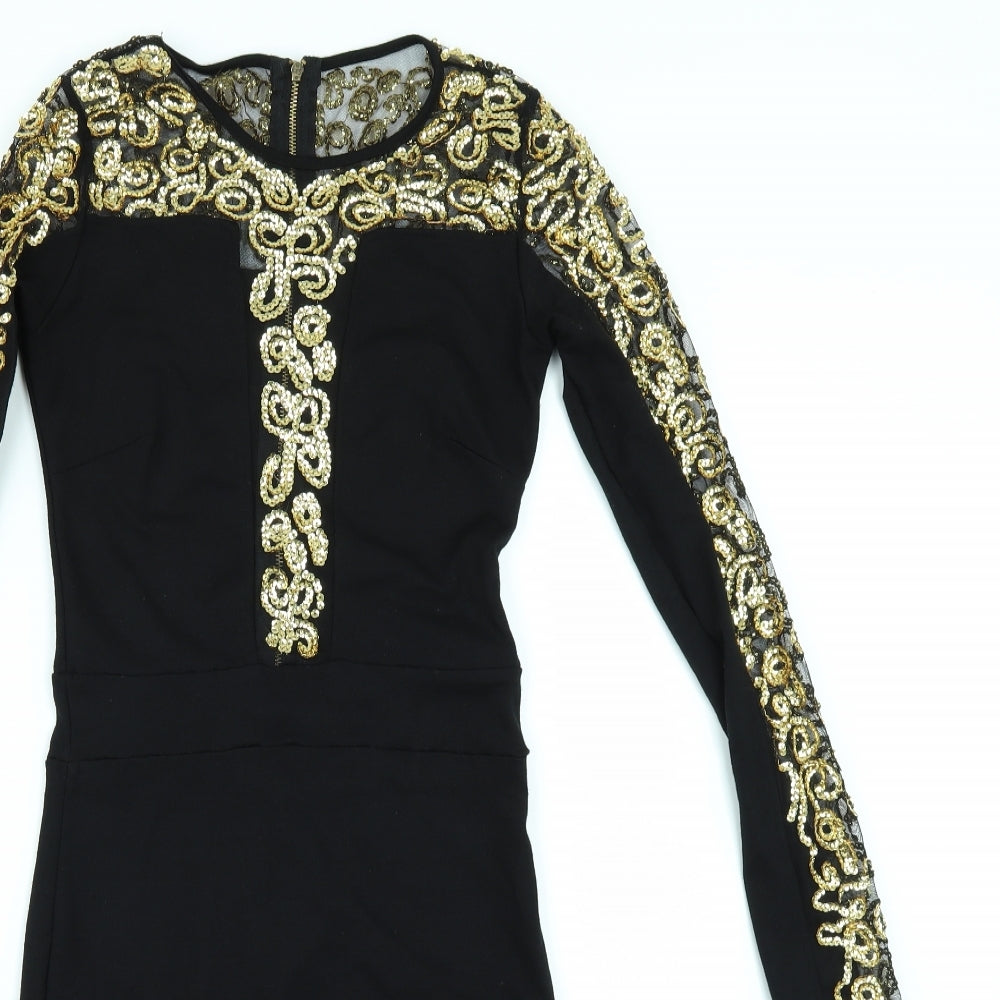 KIKISIKI Womens Black   Bodycon  Size S  - Sequin Sparkle