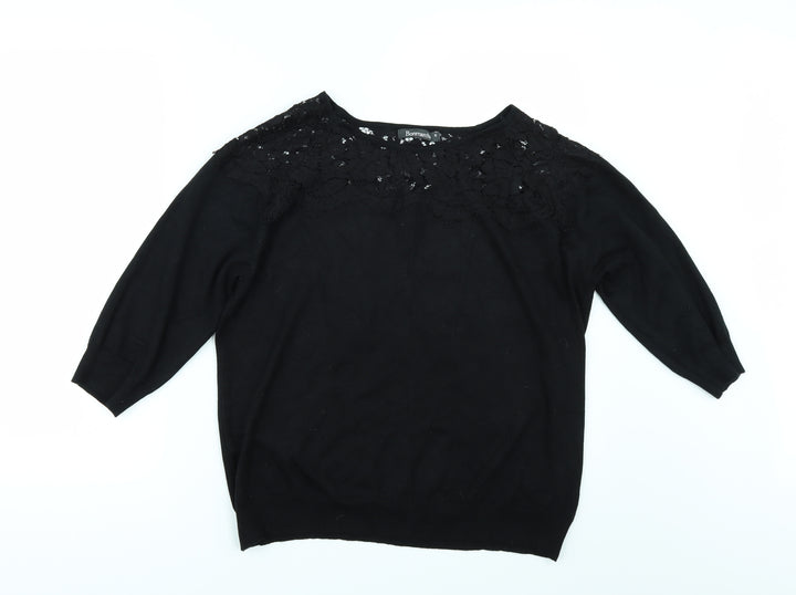 Bonmarché Womens Black Basic T-Shirt Size S