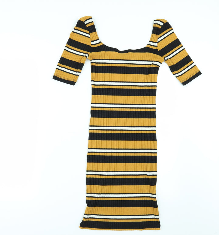 New Look Womens Multicoloured Striped  T-Shirt Dress  Size 8