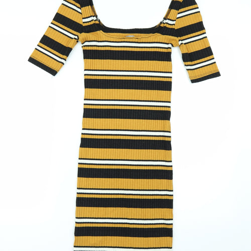 New Look Womens Multicoloured Striped  T-Shirt Dress  Size 8