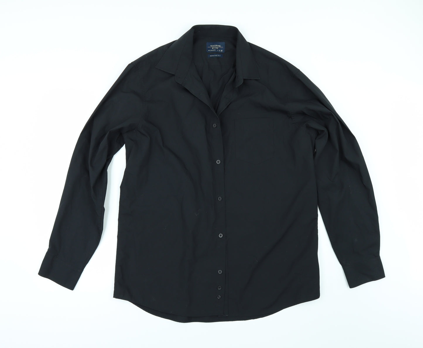 F&F Mens Black    Dress Shirt Size 16