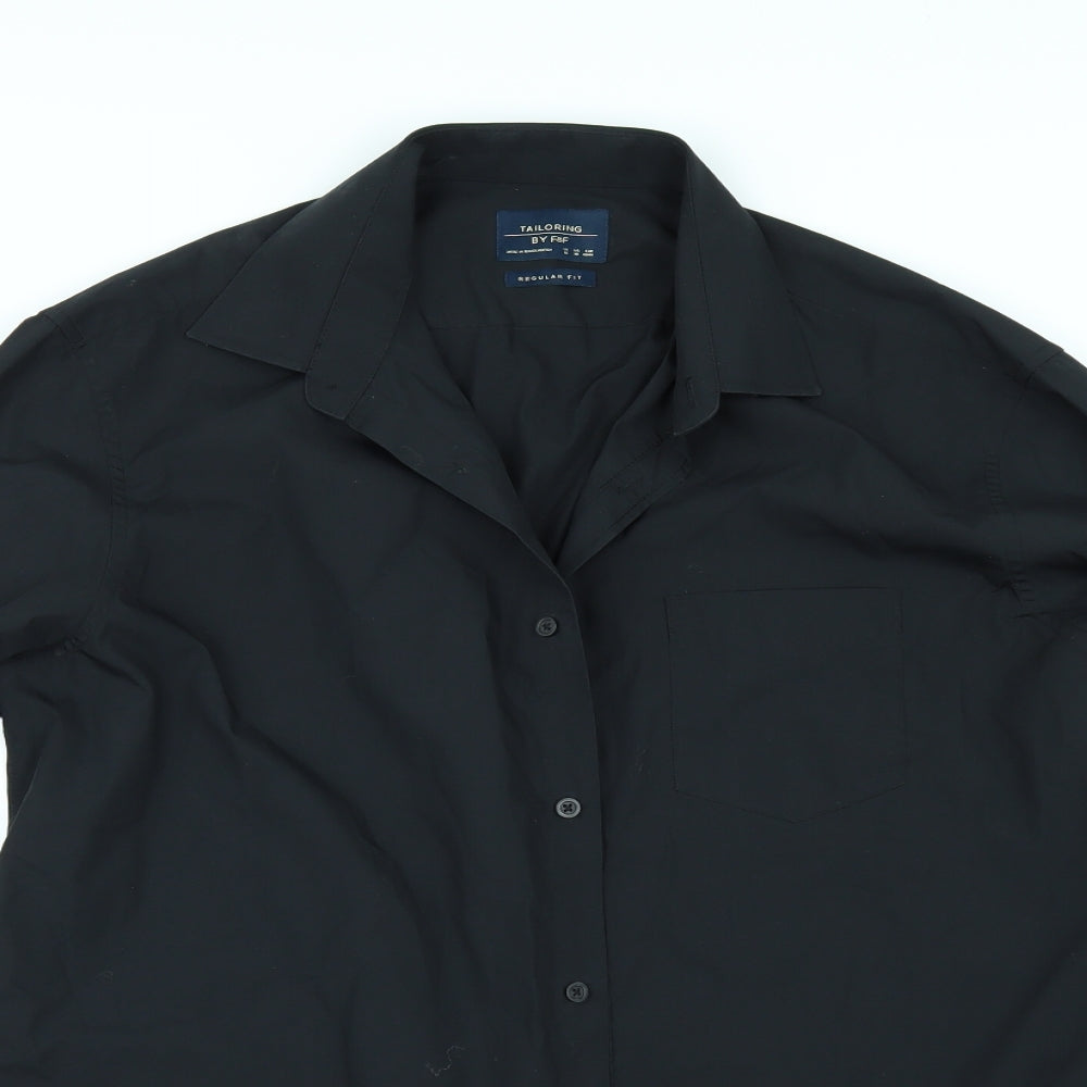 F&F Mens Black    Dress Shirt Size 16