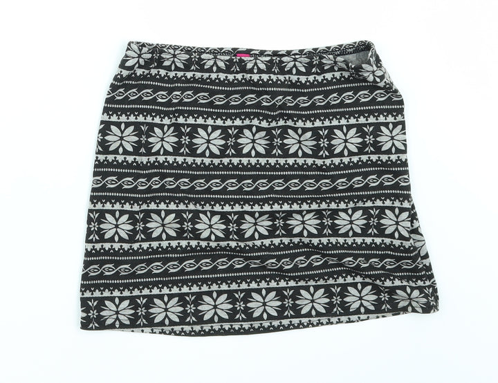Young Dimension Girls Black Geometric  Mini Skirt Size 9-10 Years